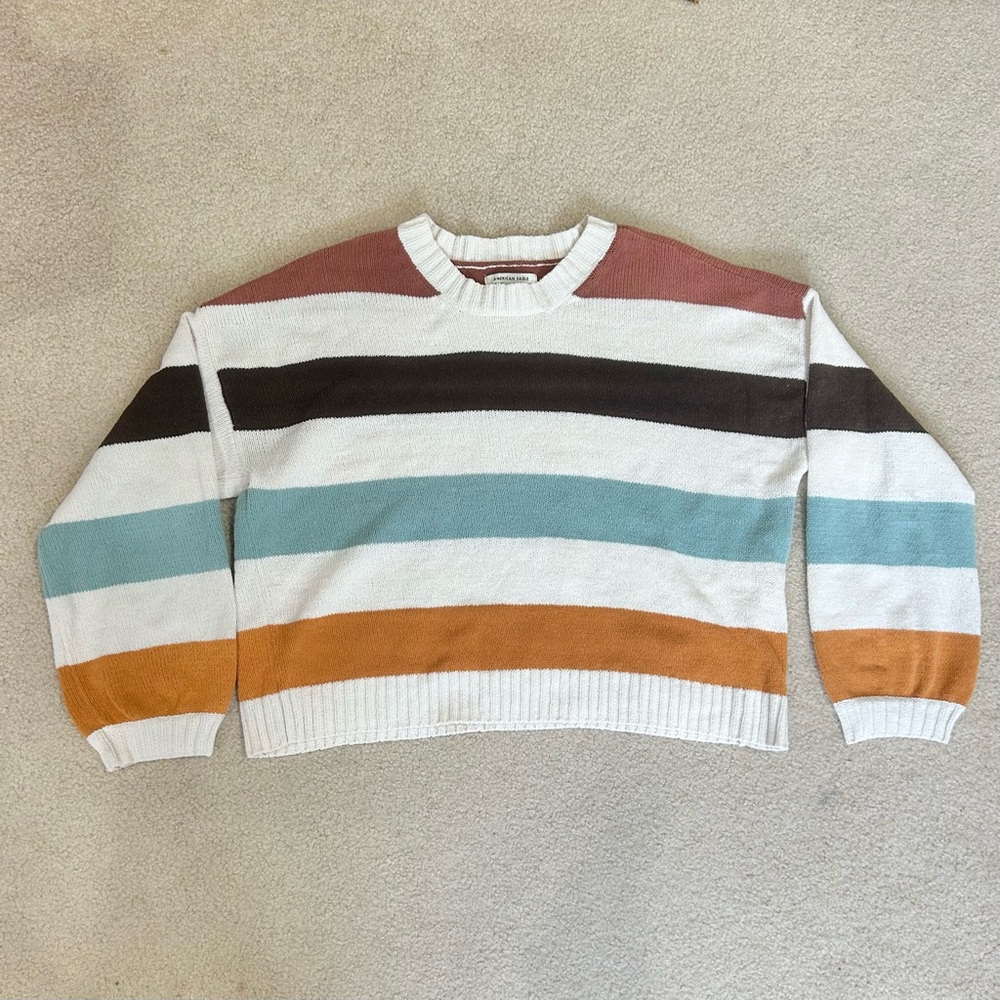 American Eagle Colorful Striped Sweater